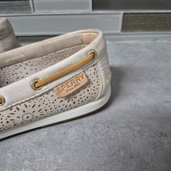 7 Sperry Topsider Authentic Original 2 Eye  Perforated Leather Boat Shoes - Picture 2 of 11